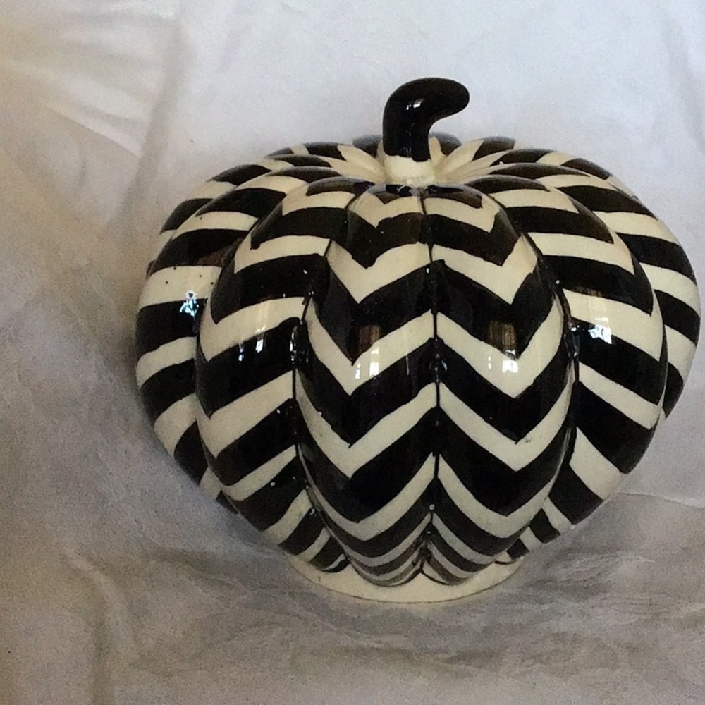 Ceramic chevron printed pumpkin. #5